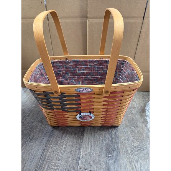 Longaberger 1998 25th Anniversary Flag Collection Club Handle Combo Basket - Picture 1 of 7